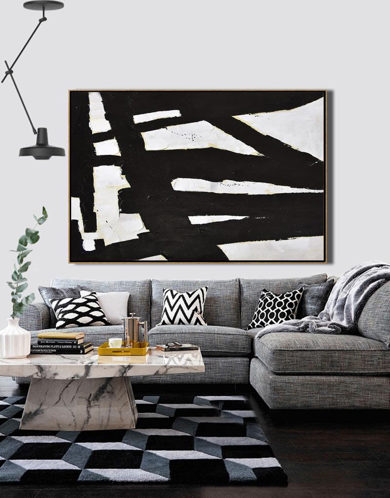 Horizontal Palette Knife Minimalist Art #C12Z